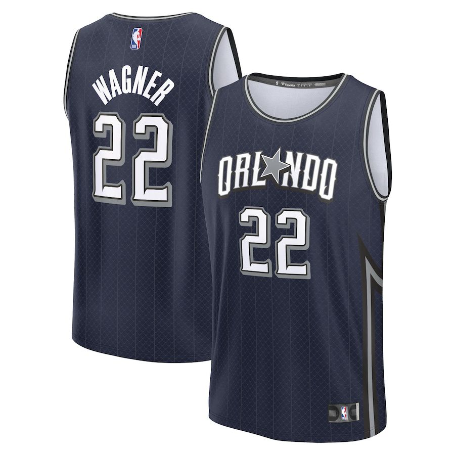 Men Orlando Magic #22 Franz Wagner Fanatics Branded Navy City Edition 2023-24 Fast Break NBA Jersey->youth nba jersey->Youth Jersey